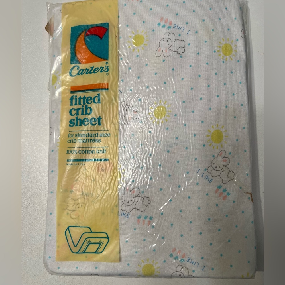 Vintage Carter’s fitted crib sheet bunnies 80s/90s